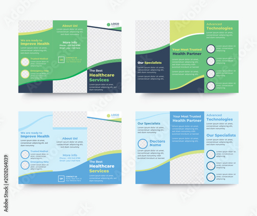 Modern medical healthcare trifold brochure layout template