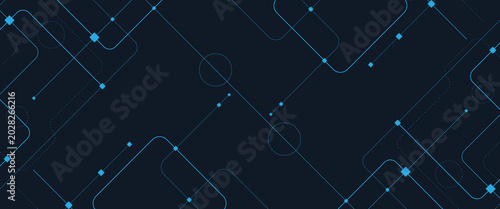 Konstfotografi Abstract futuristic technology with crossed lines and dots geometric vector back