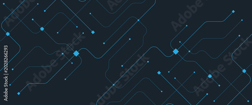Konstfotografi Abstract futuristic technology with crossed lines and dots geometric vector back