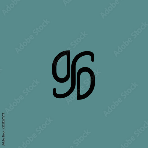 Bild auf Leinwand Abstract geometric logo design with intertwined shapes.