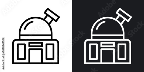 Planetarium outlined icon vector collection.