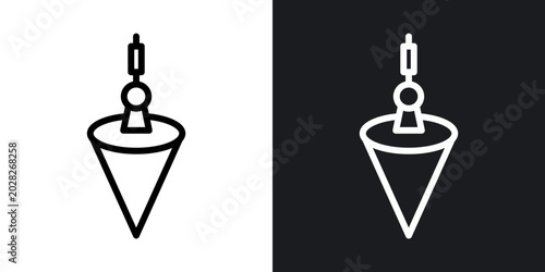 Foto Plumb bob outlined icon vector collection.