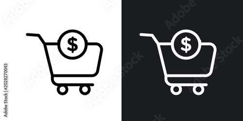 Purchase order outlined icon vector collection.