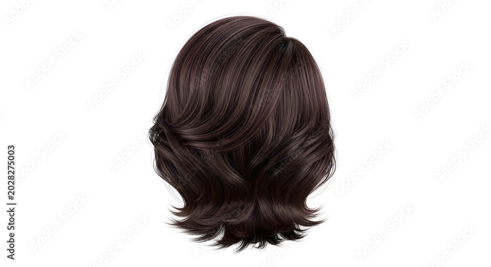 Naklejka premium Back View of Stylish Dark Brown Hairdo for Women.