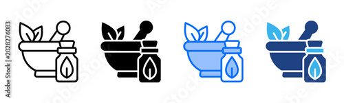 Foto Naturopathy icon set multiple style collection
