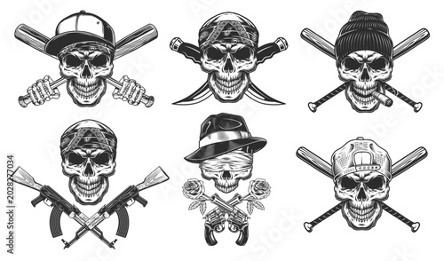 Skulls in hats