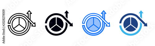 Billede på lærred Proportional icon set multiple style collection