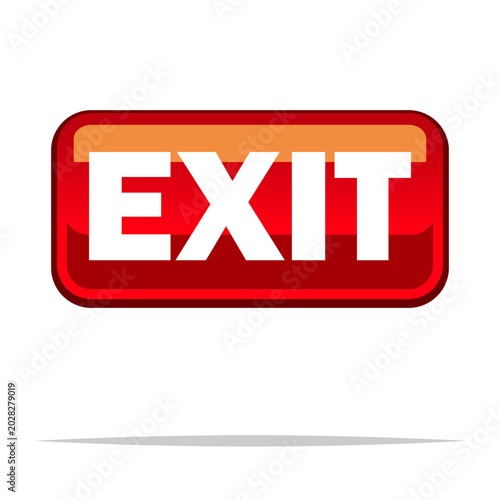 Emergency exit sign vector isolated illustration