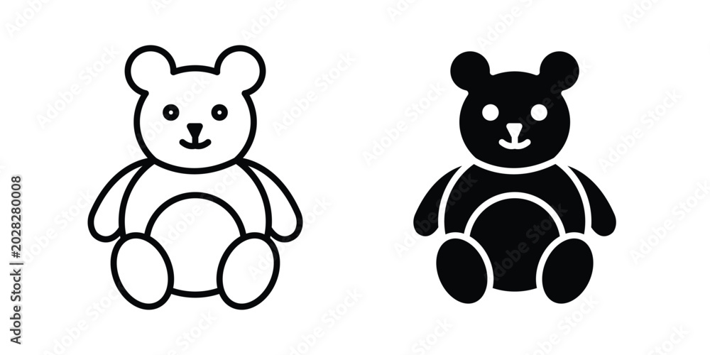 Photography Teddy bear icon editable vector. Solid and line icons.