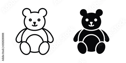 Canvas Print Teddy bear icon editable vector. Solid and line icons.