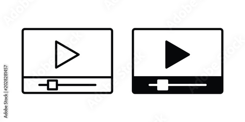 Принти на полотні Video tutorial icon editable vector. Solid and line icons.