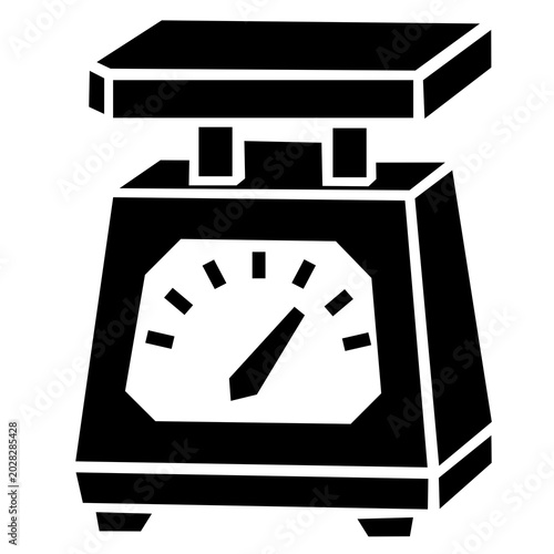 Принти на полотні Black and white geometric kitchen scale icon isolated on white background