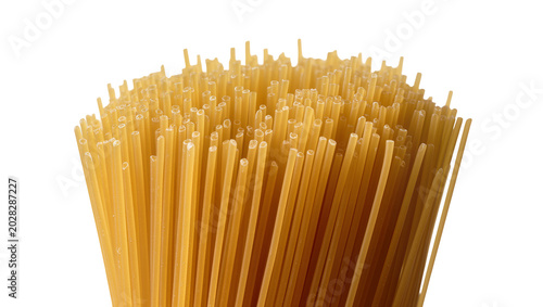 Fotografía Bundle of dry uncooked spaghetti pasta strands