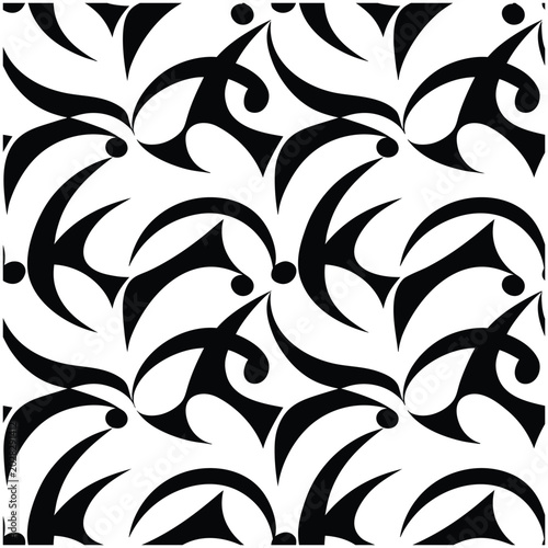 Bild auf Leinwand Year of the Goat Seamless Pattern Monochrome Zodiac Background