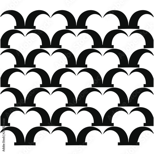 Bild auf Leinwand Year of the Goat Seamless Pattern Monochrome Zodiac Background