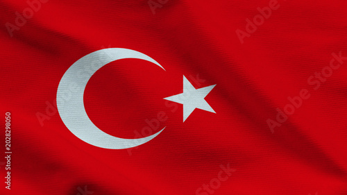Photos National flag of Turkey on wavy cloth