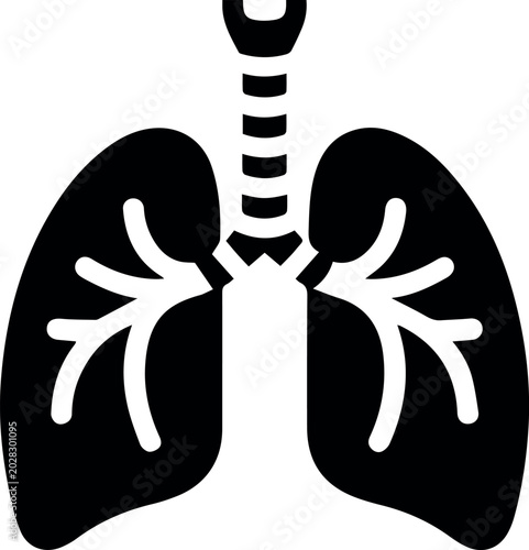 Foto Smoking cessation lungs and trachea icon