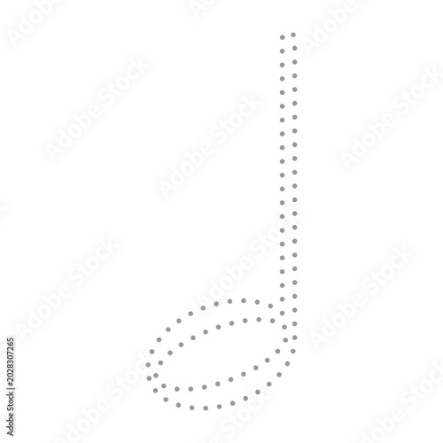 Cuadro en lienzo Tracing Half Note Musical Symbol. Minim Vector Icon