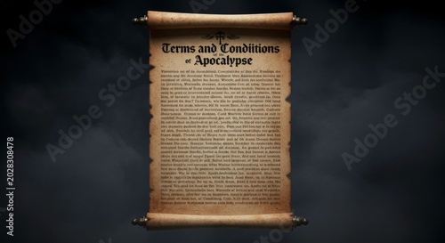 Ancient scroll with mysterious text.