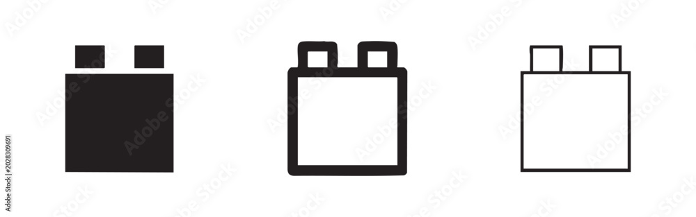 Obraz premium Plastic block or generic connector icon set