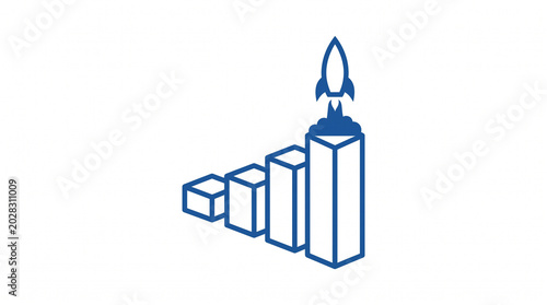 3D isometric email notification icon with upward arrow and stacked envelopes on white background