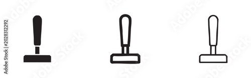 Bild auf Leinwand Coffee Tamper Icon Set in Solid, Outline, and Hand-Drawn Styles for Barista Tool