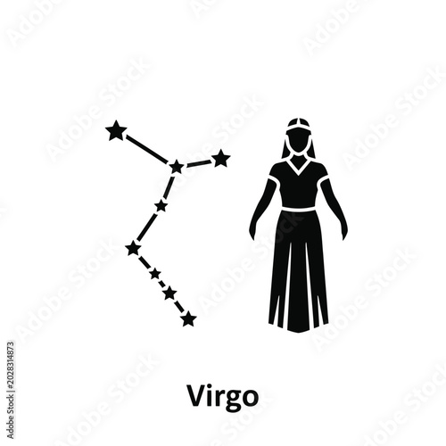 Virgo Zodiac Sign Icon Black.