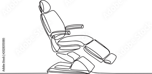 Tableau sur toile One line drawing, reclining chair, minimalist illustration, single line art