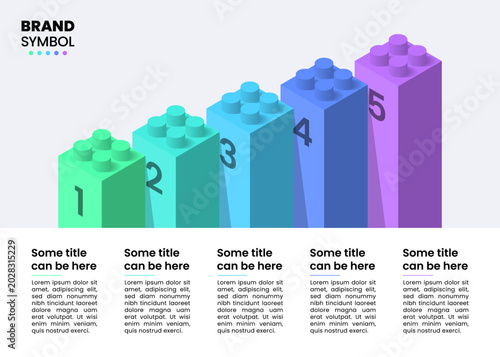 Infographic template. 5 colorful columns with numbers
