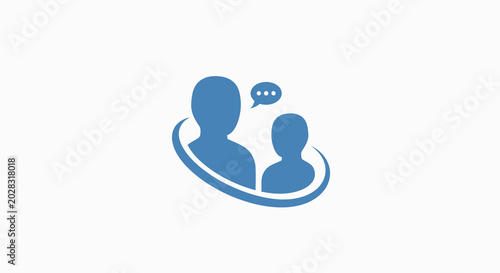 communication icon with two people and speech bubble