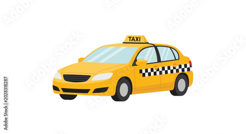Foto yellow taxi cab illustration on white background