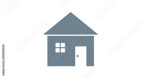 house icon simple blue silhouette on white background