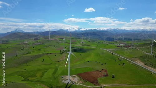 Drone Footage of Wind Turbines and Renewable Energy