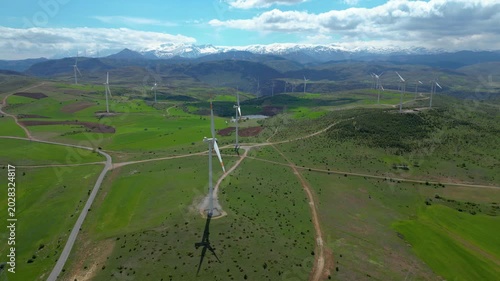 Drone Footage of Wind Turbines and Renewable Energy