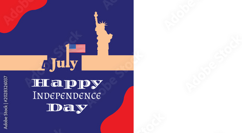 Happy Independence Day Patriotic Background and Greeting Card Design
