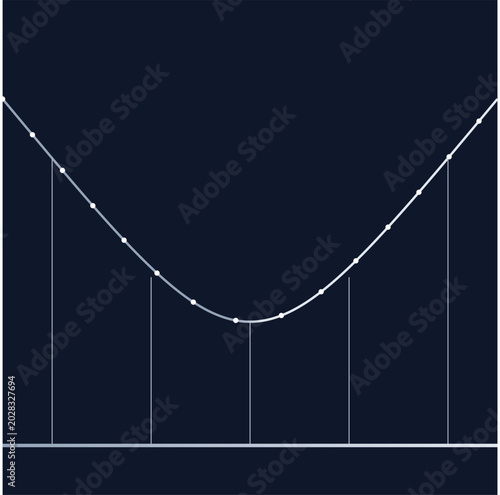 Tableau sur toile Minimalist technical blueprint showing suspension bridge cable and hanger struct
