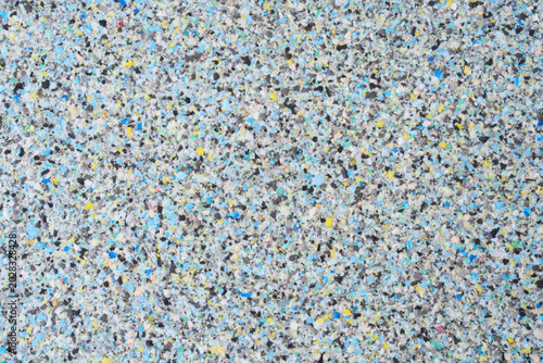 Vászonkép Rebonded foam texture background, multi-colored shredded polyurethane foam under