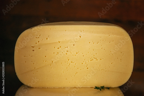 Obraz na plátně Semi-hard mature cheeses: Tilsiter, Gouda, Russian, Kostroma, and Dutch