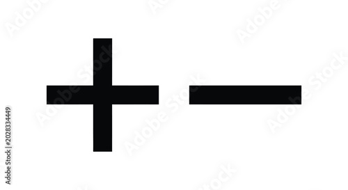 Photos Plus and minus sign symbols in black silhouette