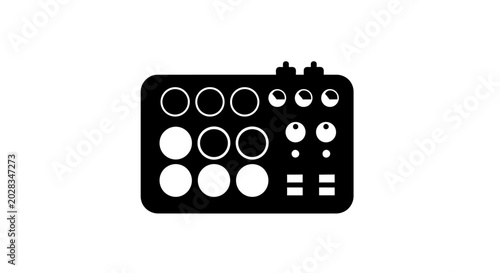 Electronic device control panel buttons.