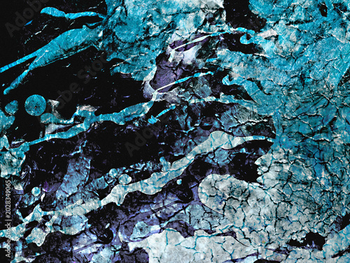 Cosmic Fluid Art Background- Vibrant cyan and purple mineral fissures wallpaper