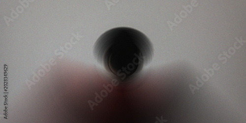 Tableau sur toile Minimalist circular dark hole design with soft gray gradient background created using intentional camera movement motion blur