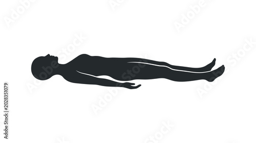 Person Lying Down on Floor Silhouette.
