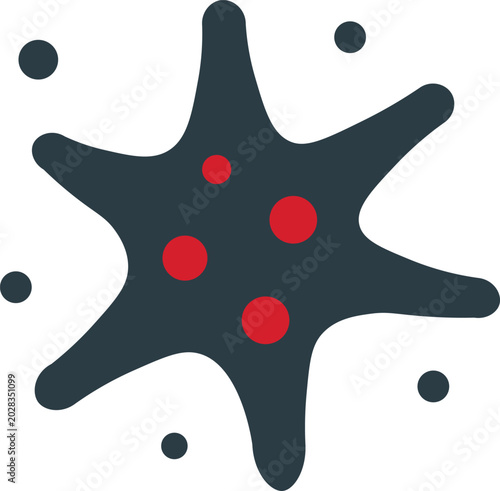 Bild auf Leinwand Abstract depiction of a microscopic virus or bacteria cell.
