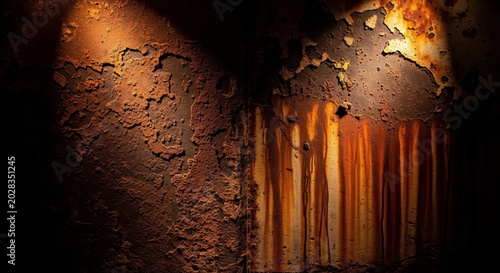 Abstract Dark Rusting Metal Texture with Brown and Black Patterns