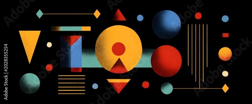 Meaning conveyed through abstract shapes and symbolic representations.