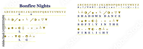 Photos Themed cryptogram worksheet with solution for Bonfire Nights