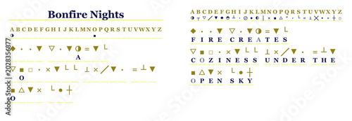 Billede på lærred Bonfire Nights cryptogram puzzle with solution on transparent background