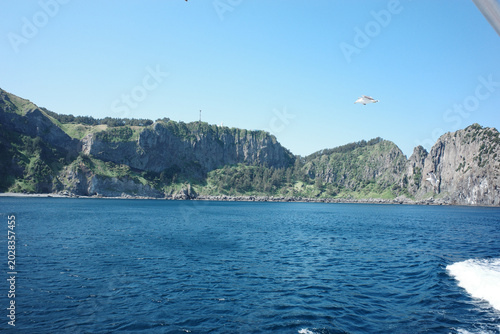 Coastal cliffs and ocean view