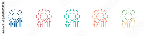 Bild auf Leinwand Development Icon Set Multiple Style Collection